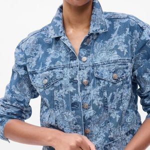 Love Shack Fancy Gap Floral Denim Jacket